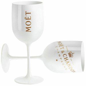 Moet Chandon ice white plastic flute goblets x 2 New